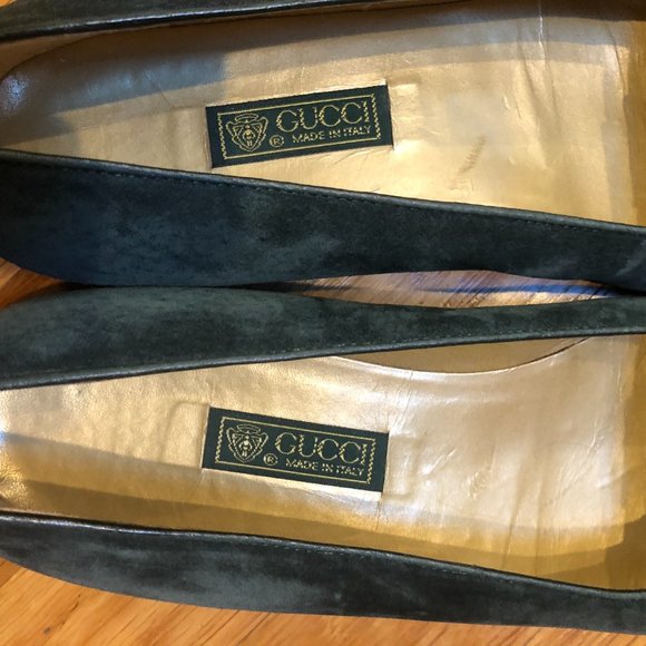 Gucci Green Vintage Suede Loafers - Picture 3 of 8